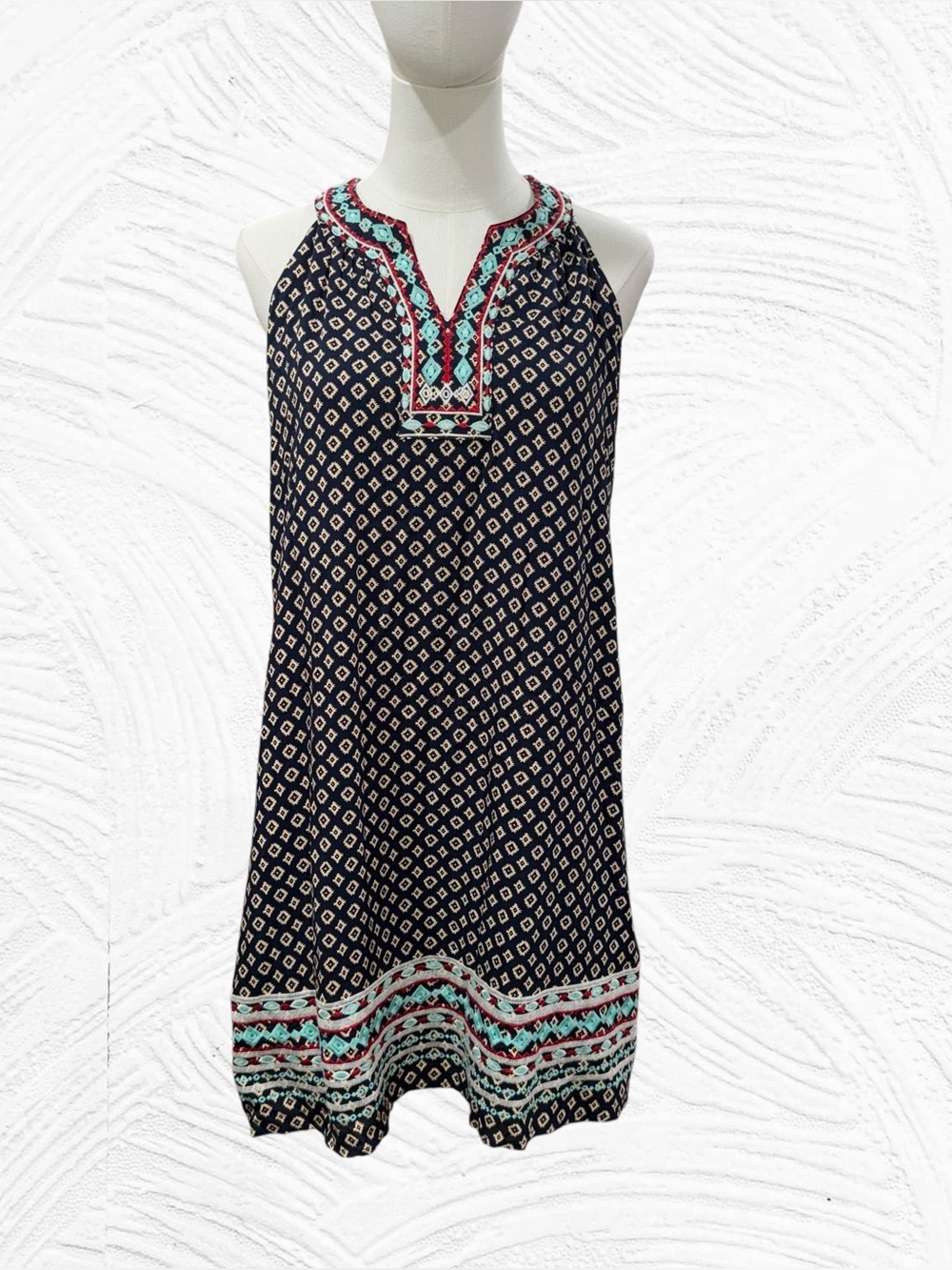 THML‎ Faye Embroidered Dress Large Aztec Sleeveless A line swing